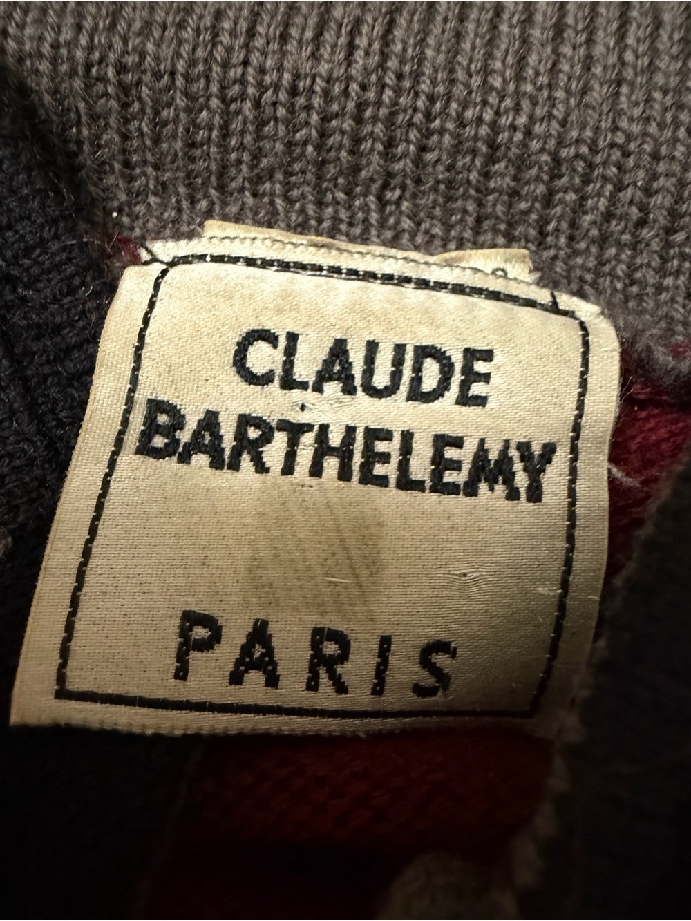 Vintage Claude Barthélémy Paris Military Hussar Knit Sweater Jacket Cropped Red - Picture 10 of 10